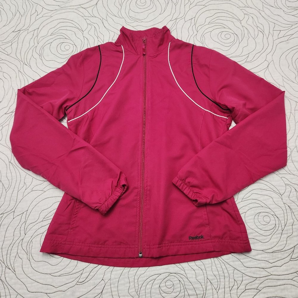 [S] Pink Zip Up Reebok Windbreaker Jacket